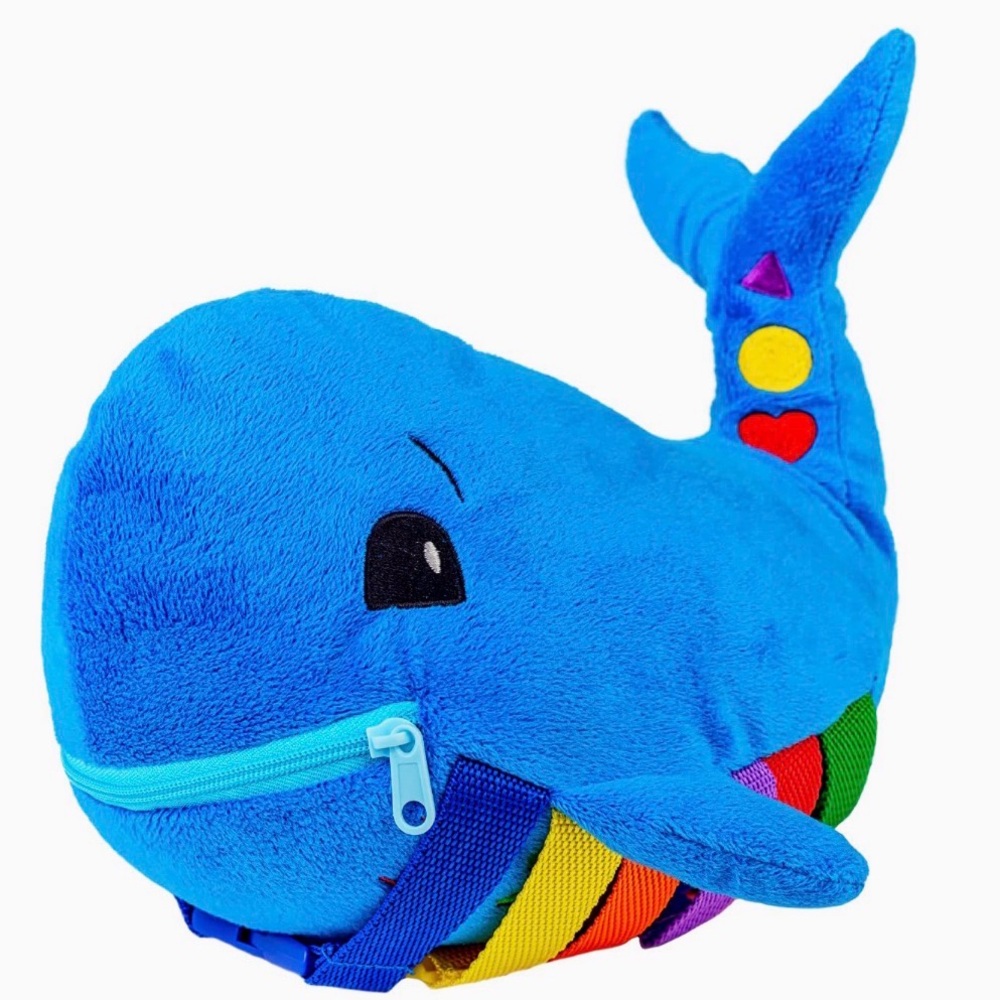 Buckle Toys Blue Plush Whale Stuffed Animal - Kids Toy